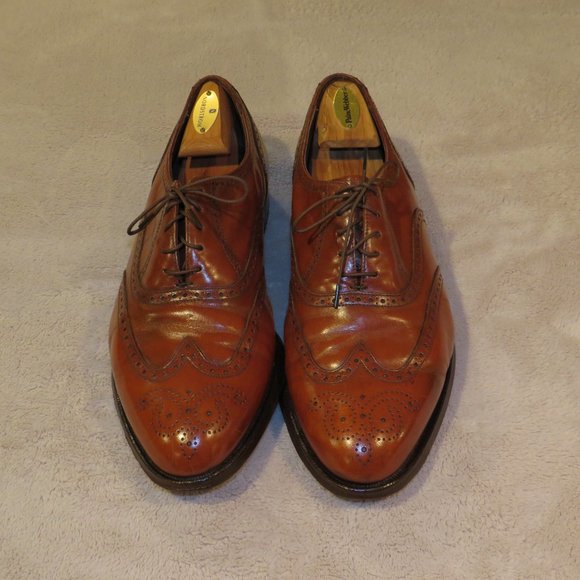 Florsheim Imperial 93355 Walnut Leather Vintage Balmoral Wingtips Size 10.5 EEE
